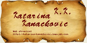 Katarina Kanačković vizit kartica